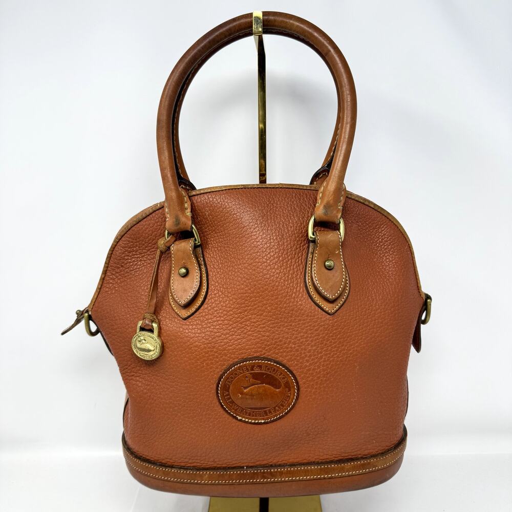 Dooney & Bourke Norfolk Bag Purse Brown Leather Double Handle VTG Durable